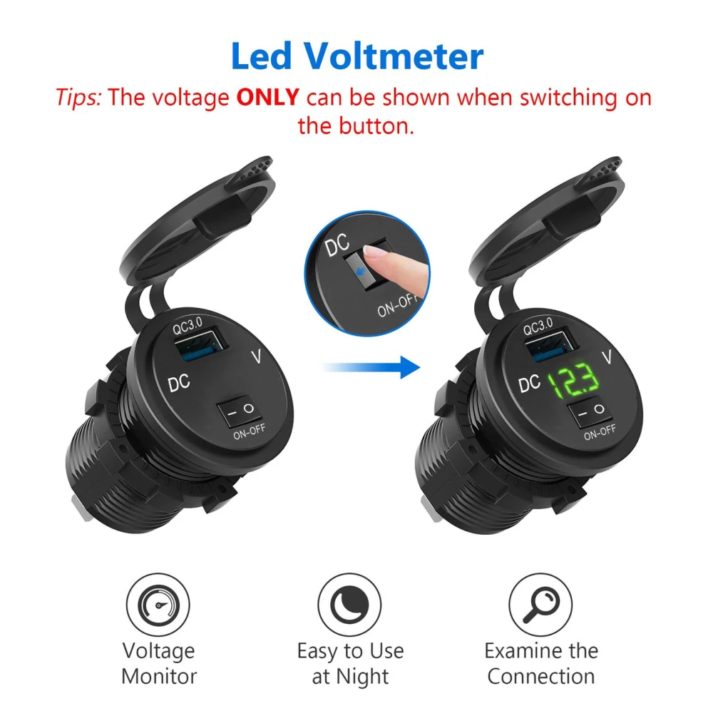 QC 3.0 USB ڵ    ÷ а USB   , ڵ  ATV Ʈ  ON/OFF ġ 