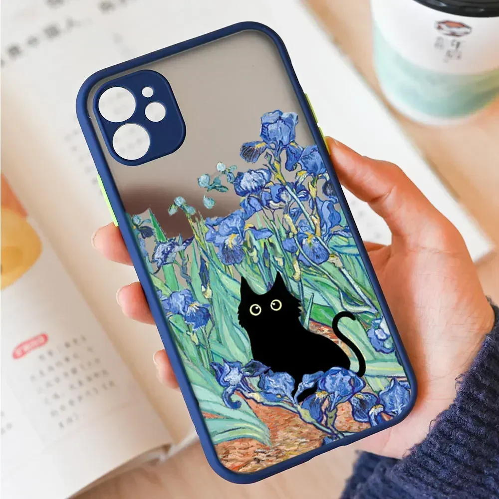 Vintage Van Gogh Cat Art Phone Case - Shockproof Hard Cover