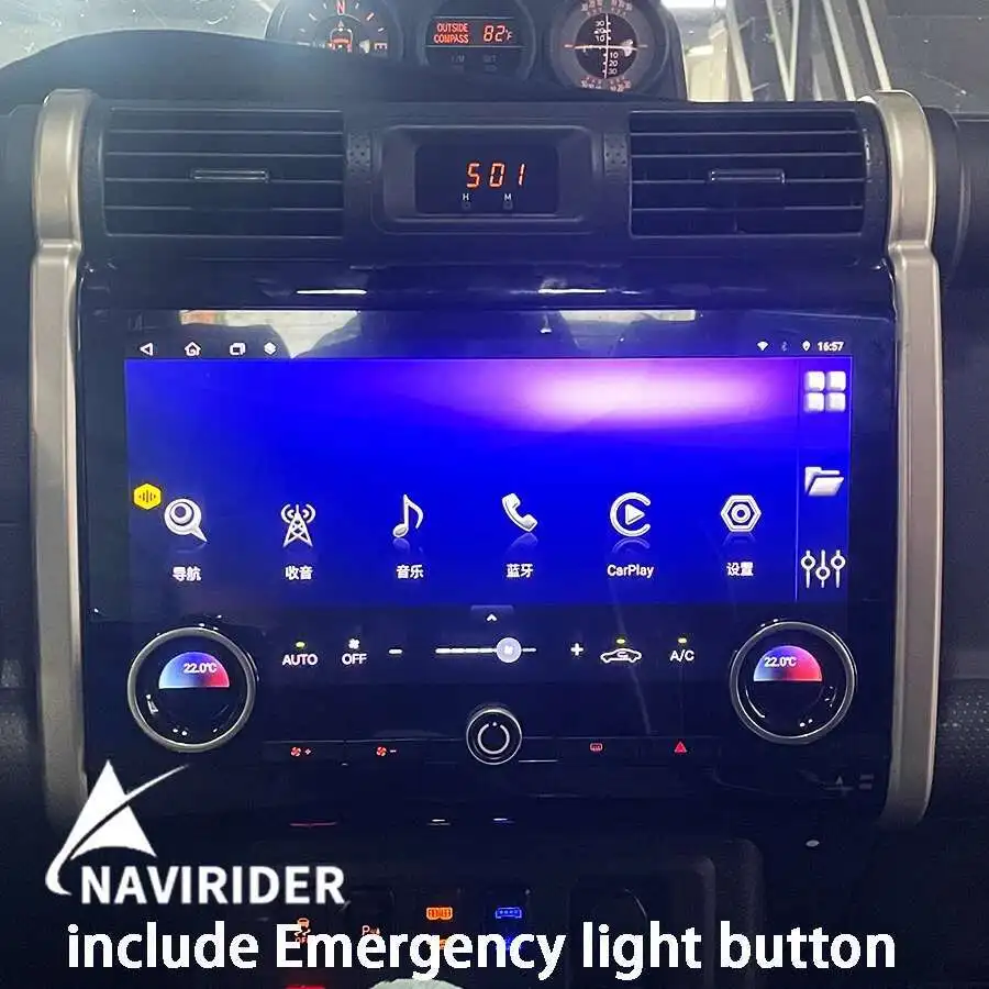 RDS BT QLED Multimídia Player For Toyota FJ Cruiser 2007-2020 Android 14 GPS Nav