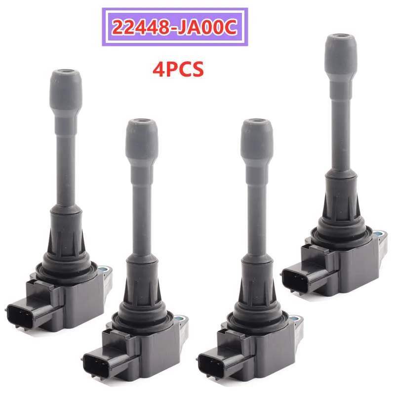 

4PCS 22448-JA00C Ignition Coil For 2007-15 Nissan TIIDA Cube Altima Rogue Sentra Versa Micra X-Trail Qashqai Infiniti M56 FX50