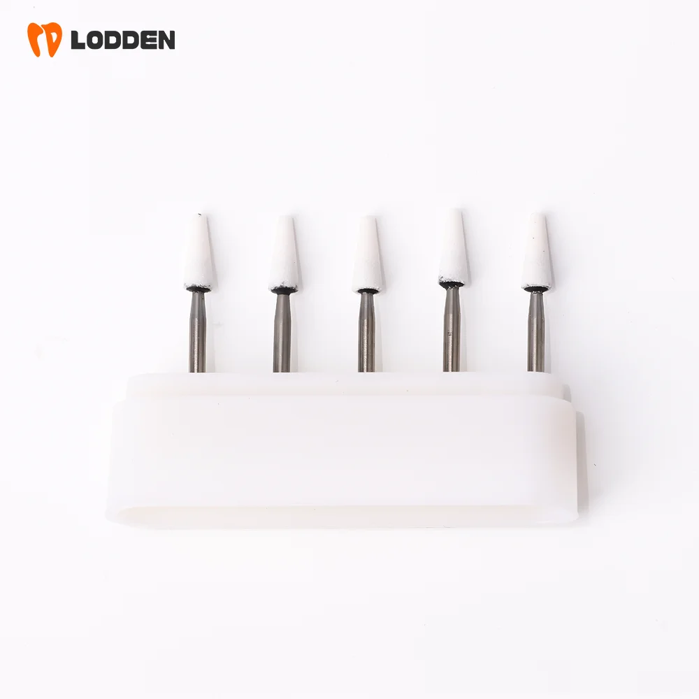 LODDEN 5 Stück Dental-Polierbohrer aus weißem Stein, Kegel-/Flammen-/runde Form, Abriebbohrer, FG zum Polieren, Füllen von Verbundwerkzeugen – Detail 15