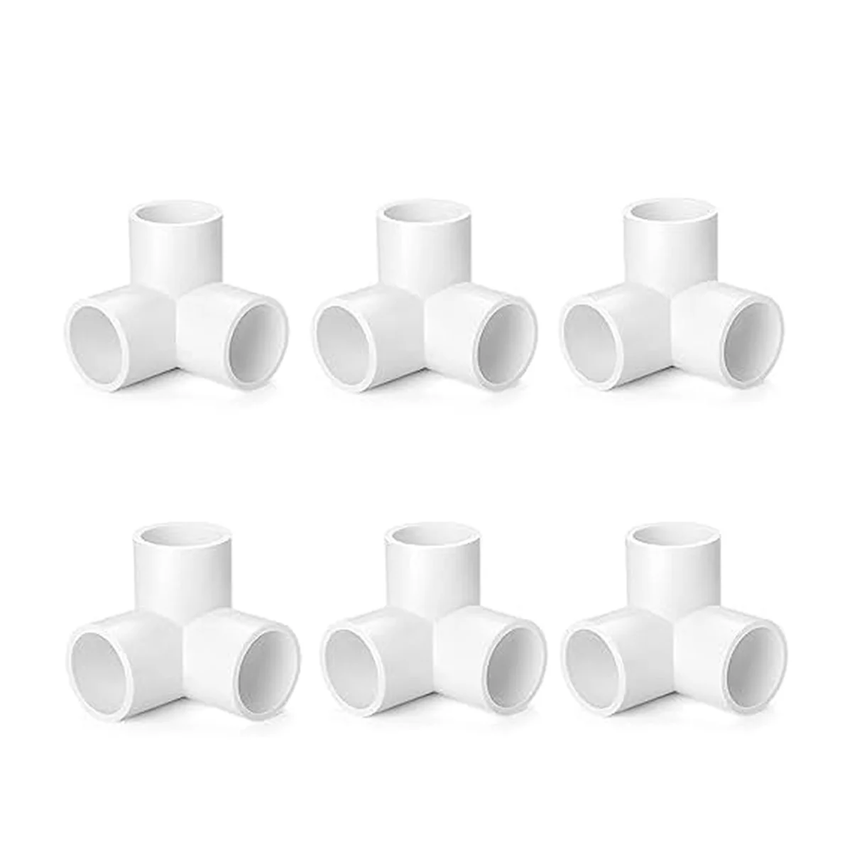 

PVC Pipe Elbow 1 Inch 3 Way, DIY PVC Tee Elbow Fittings for PVC Pipe Connections,6PCS