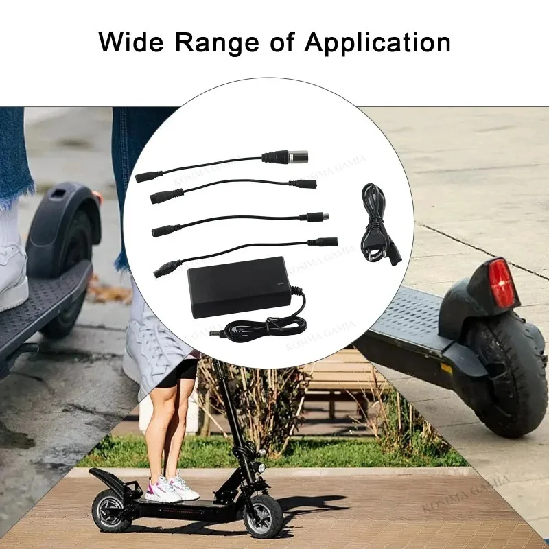 Electric Scooter Charger, 42V 2A Hoverboard Charger, Scooter Battery Chargers with 5 Connectors, Electric Scooter Charger - 3