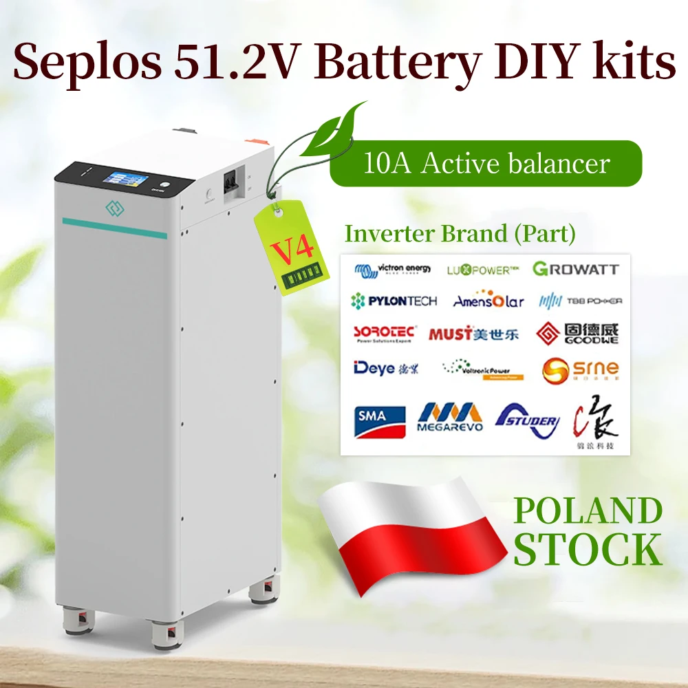 Seplos V4 DIY LiFePO4 Battery Case 48V 16S 200A BMS Smart 51.2V 280ah ...