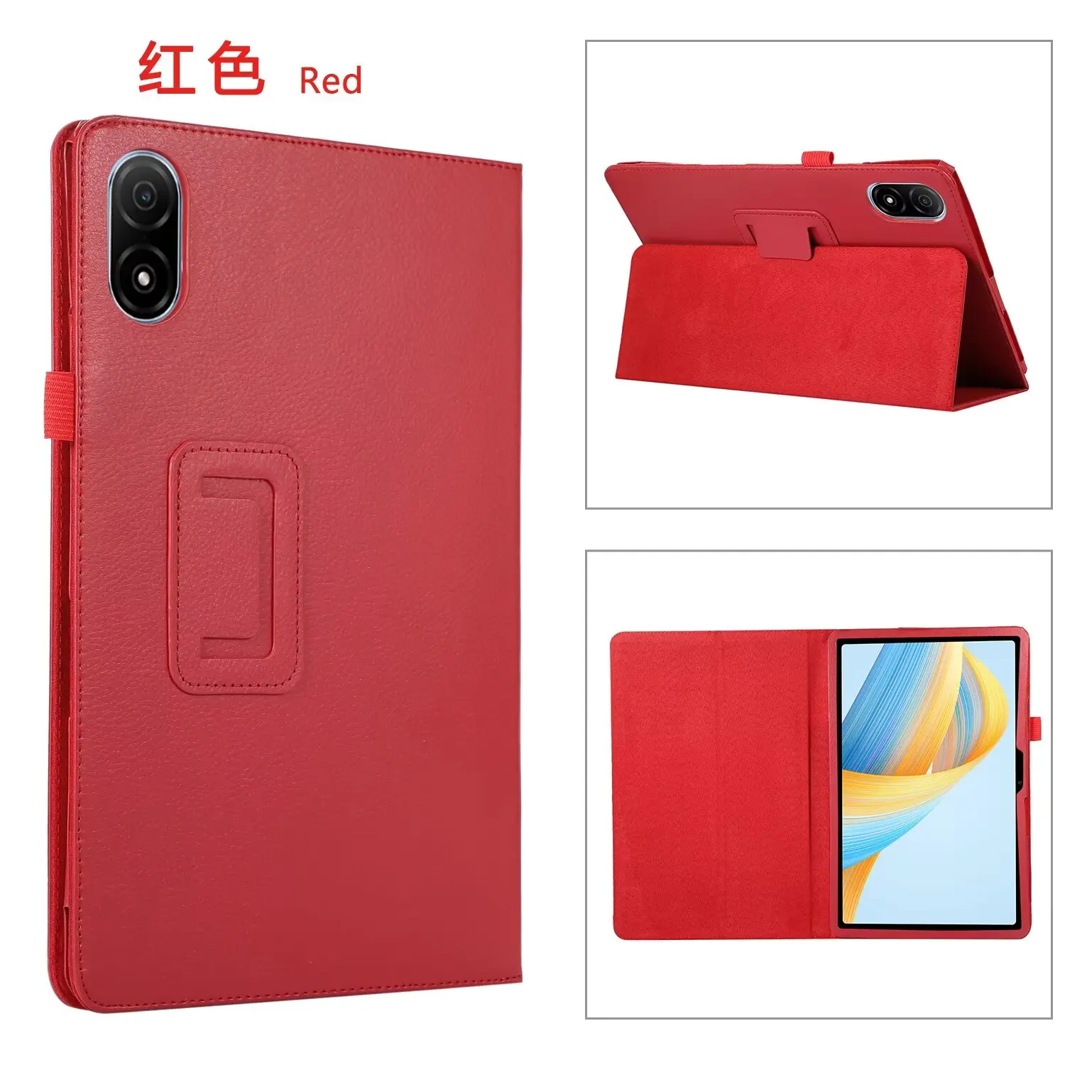 Lightweight Slim Folding Tablet Case with Pencil Holder and PU Leather Cover