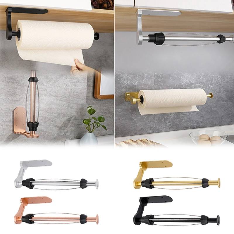 Stainless Steel Paper Towel Holder Self Adhesive Toilet Roll Paper Holder No Punching Kitchen Bathroom Lengthen Storage Rack paper towel holder toilet paper holder toilet paper rack toilet roll holder paper towel rack