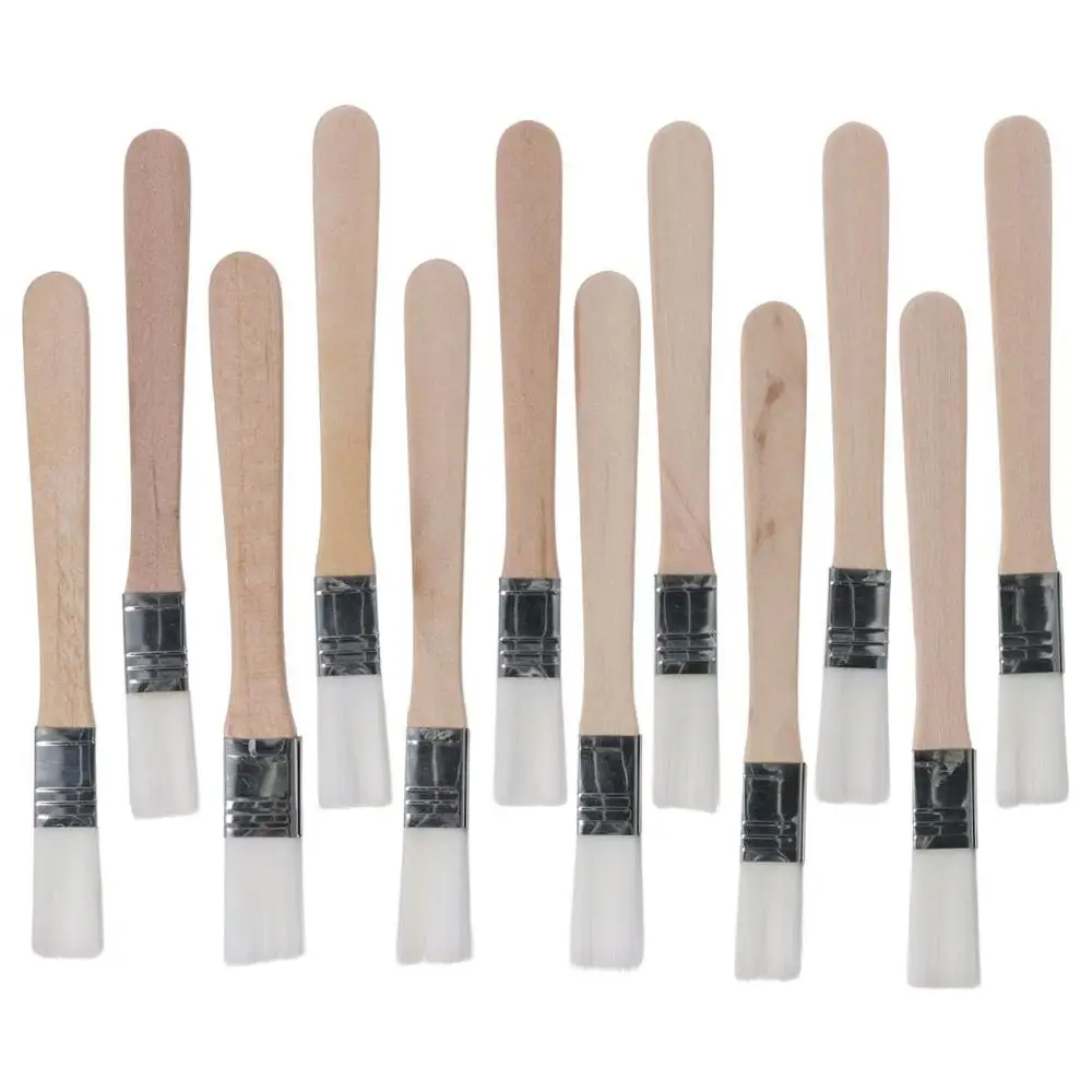 1/12Pcs Nylon Paint Brush Durable 0.5 inch Painting Tool Door Cabinets Furniture Fences Bent Head Wood Handle