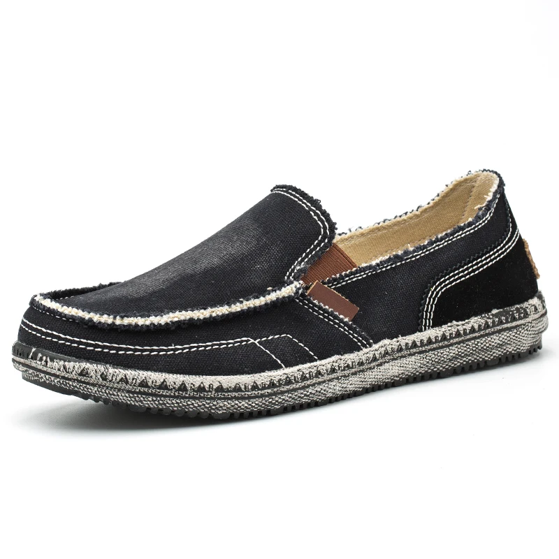 Summer Men's Canvas Boat Shoes Outdoor Lightweight Convertible Slip On Loafer Fashion Casual Flat Non-Slip Deck Shoes casual shoes