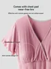 Women's Spring  Summer Padded Sleeping Dress  Postpartum Breastfeeding  Large Size  Women's Home Clothes  Pajamas  Midi Dress 6