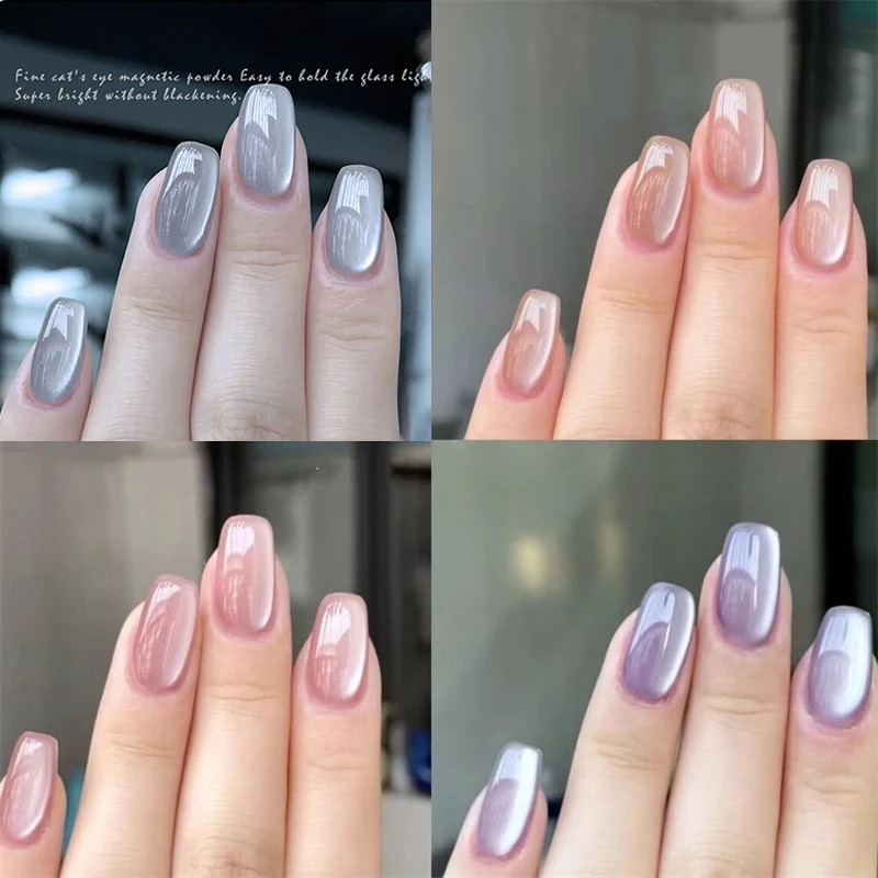 Nail Pigment Upgrade Velvet Cat Eye Magnetic Powder Porcelain White 9D Effect Matching Any Colors DIY Nail Art Decoration Chrome Pigment