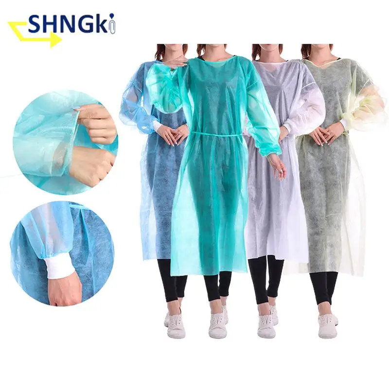 Disposable Isolation Cover Gown Surgical Clothes Uniform Protection Suit Blue/White Color disposable isolation gown