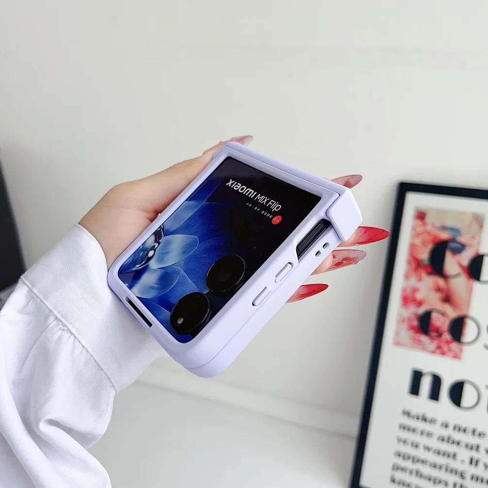 Candy Color Finger Ring Phone Case - Skin-friendly, Slim, Hard Cover with Camera Protection