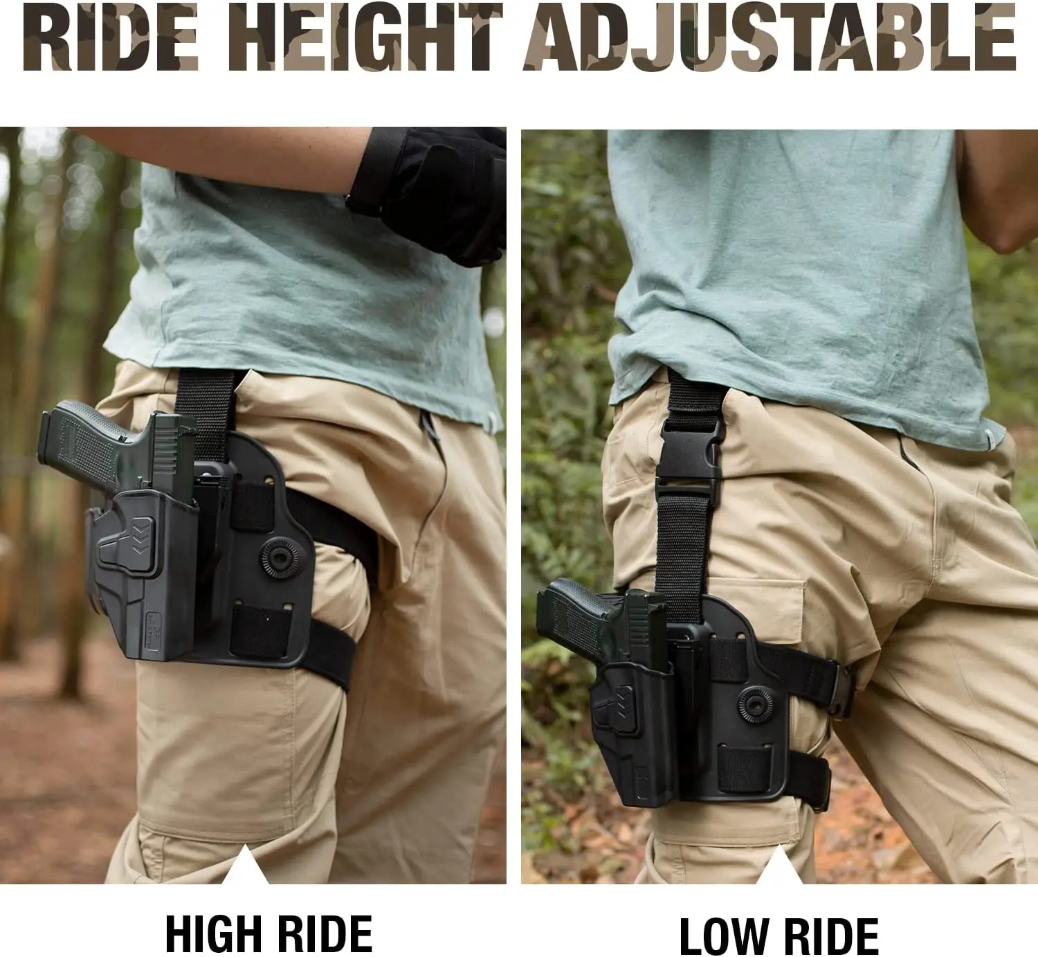 High Speed Gear Industries レッグホルスター Sig P320 ドロップレッグホルスター、レベル II 保持人差し指