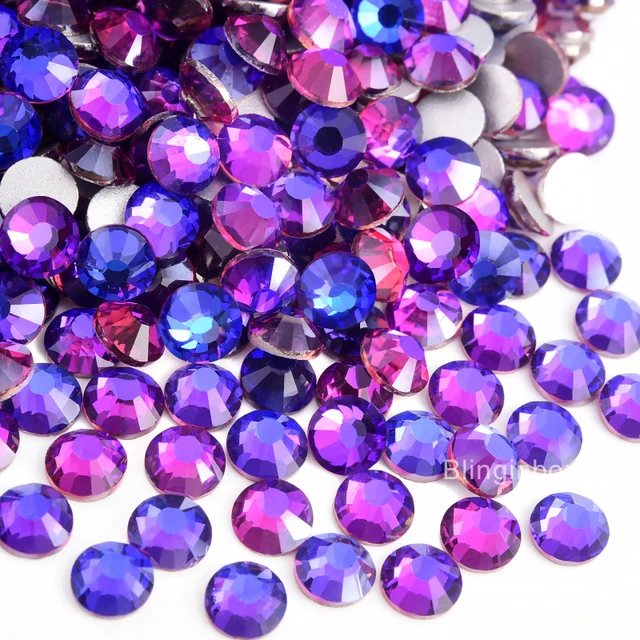 Purple Velvet Rhinestone Flatback  Purple Glass Rhinestones Flatback -  Ss4-ss30 - Aliexpress