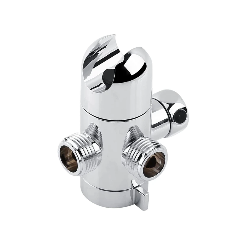 3 Way Tee Connector Shower Adapter Adjustable Shower Head Diverter Valve Arm Mounted Shower Head Holder Bathroom Shower Valve