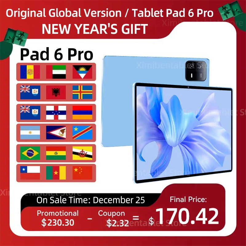 

Global Edition Tablet Android 13 Pad 6 Pro Snapdragon 888 xioaml Tablets PC 5G Sim Card Slot + SD Expansion Card Slot WIFI