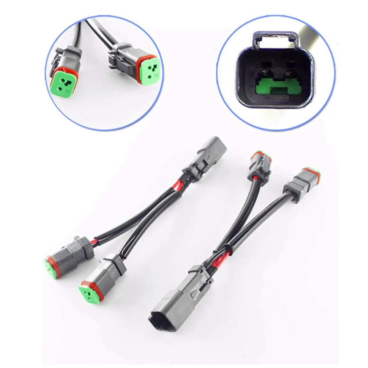 LED 포드 작업등용 Y 타입 리드, 도이치 DT DTP 2 핀 소켓 어댑터, 개조 커넥터, 와이어링 하네스
