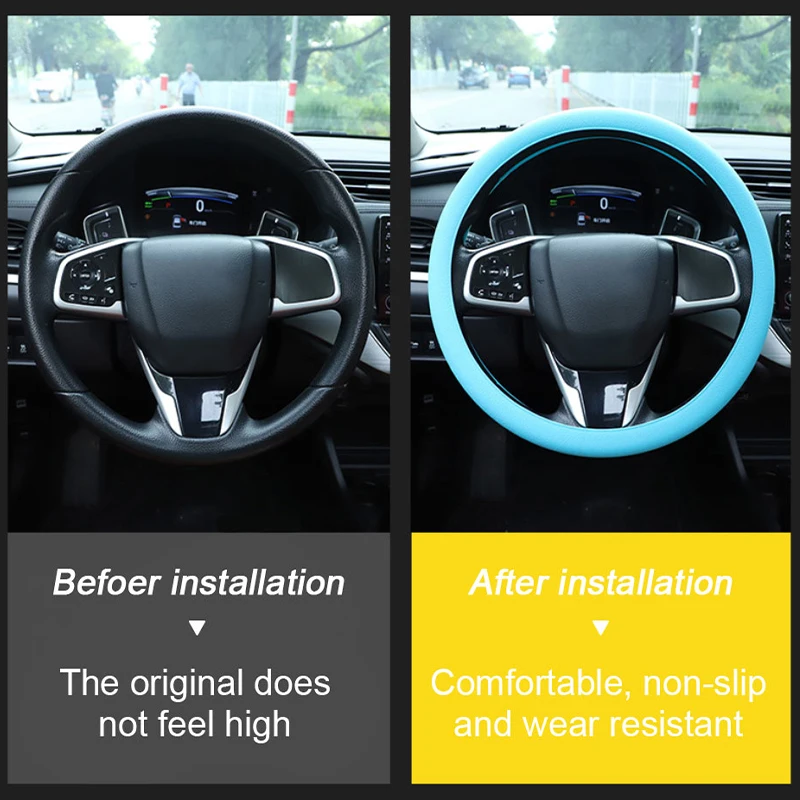 Silicone Car Steering Wheel Cover Anti Slip Protector