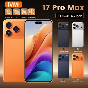 Teléfono Inteligente IVMI 17Pro Max con Android 10.0, Doble SIM, Pantalla de 6.7 Pulgadas, 3 GB de RAM, 16 GB de ROM, WIFI, Bluetooth, Play Store, 4G, Teléfono Móvil Pequeño 1