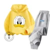Spring and Fall Fashion Cartoon Donald Duck Pure Cotton Boys and Girls Teenagers Unique Super Good-looking Sweatshirt Tracksuit 5