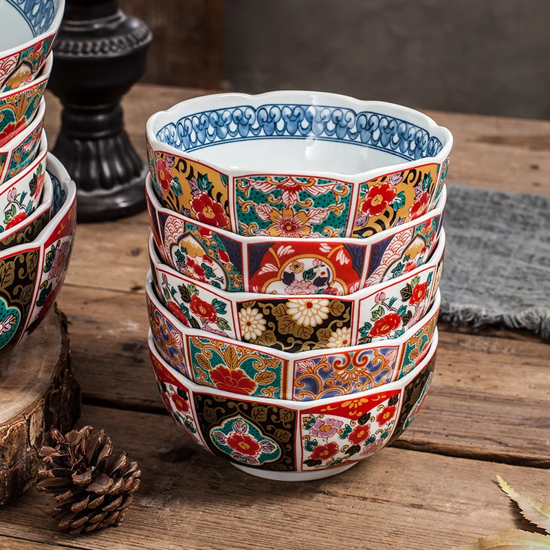 

Japanese Ceramic Bowl Creative Wavy Edge Tableware Bowl, Dessert Bowl, Ramen Bowl Exported to Japan Household Bowl