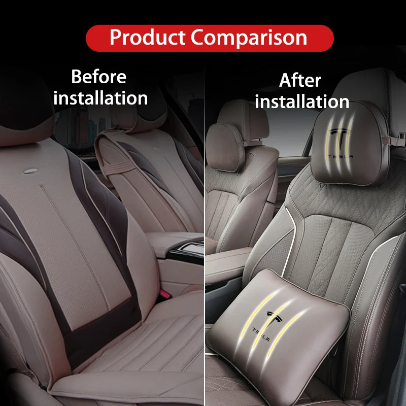 Car Seat Safety Headrest Pad Auto Logo Neck Pillow For Tesla Model 3 Model  S Model X Model Y Roadster - AliExpress