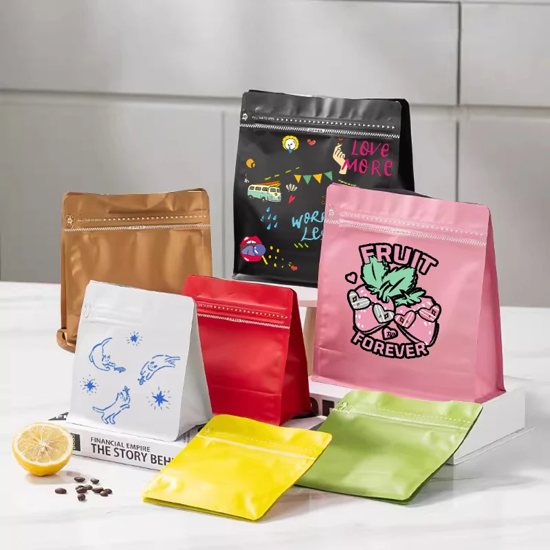 Özel Baskılı Ayakta Duran Isı Yalıtımlı Kilitli Poşet Kahve Çekirdekleri, Kahve Tozu, Çay Yaprakları, Kurabiyeler, Şeker Paketleme Poşetleri