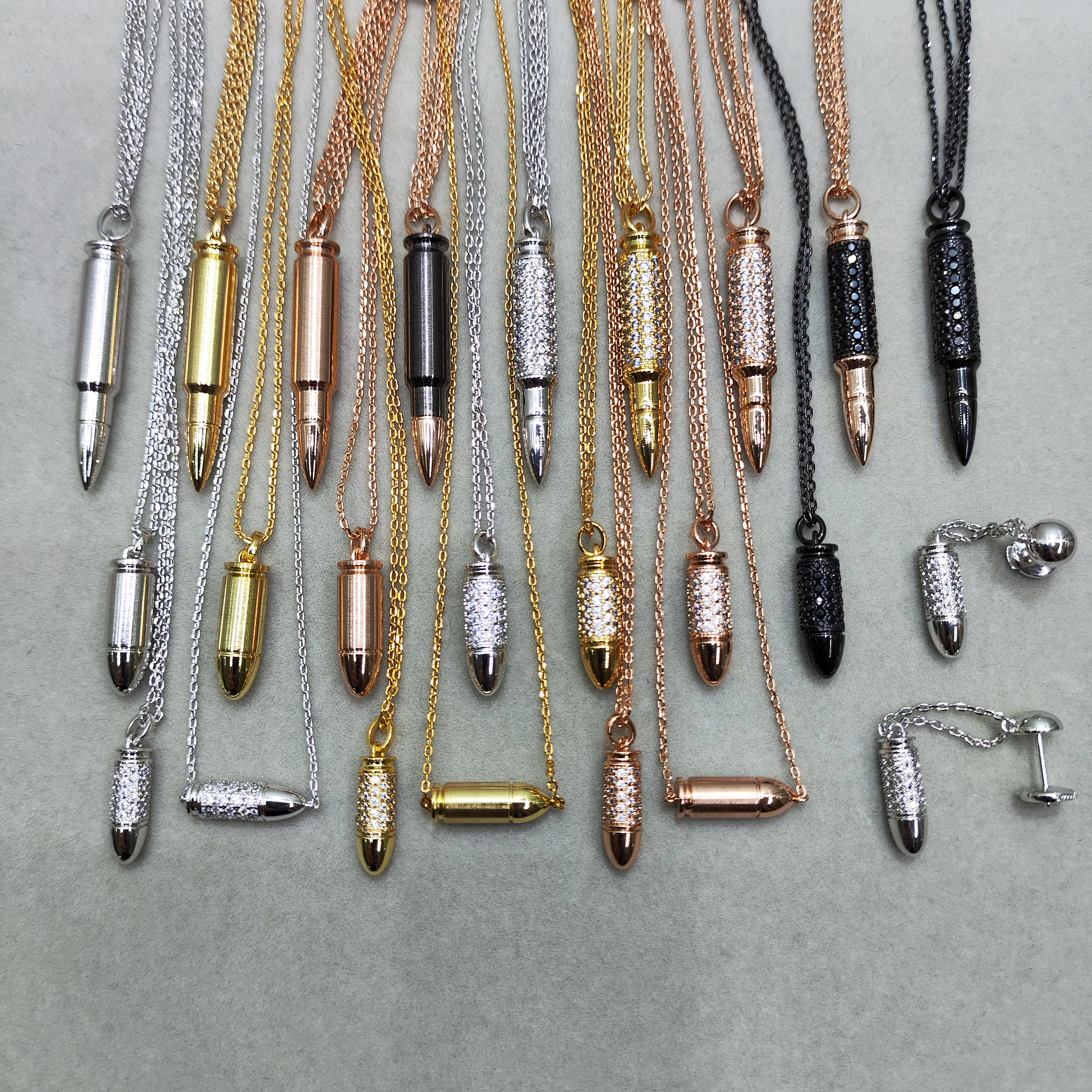 Sd5b39845ead94dfc92f9ce2ecfa2cd29A French Luxury Statement Jewelry 925 Silver Bullet Necklace Bracelet Earrings For Men And Women Holiday Gifts Mallzona