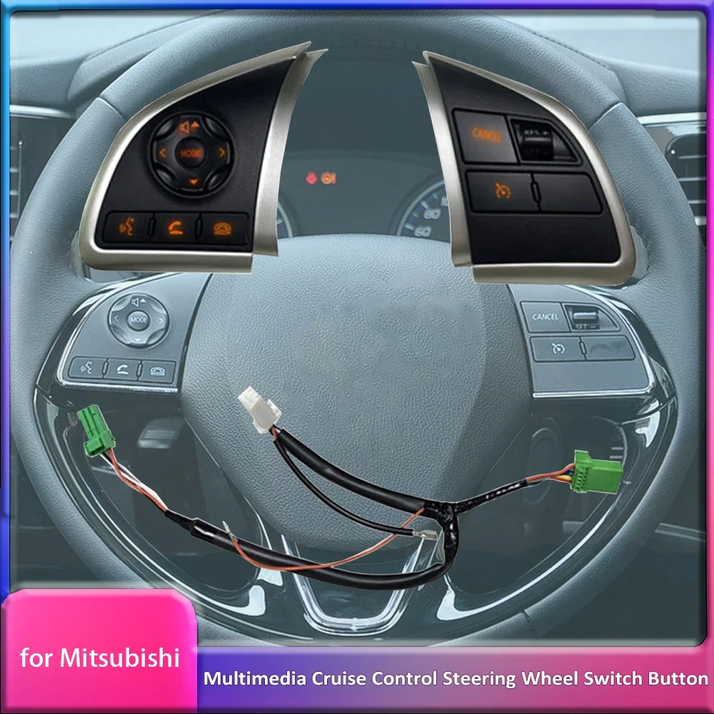 Multimedia Audio Volume Button Steering Wheel Cruise Control Switch Mitsubishi Outlander ASX Space Star L200 Mirage Attrage wheel steering adapter steering wheel trim cover