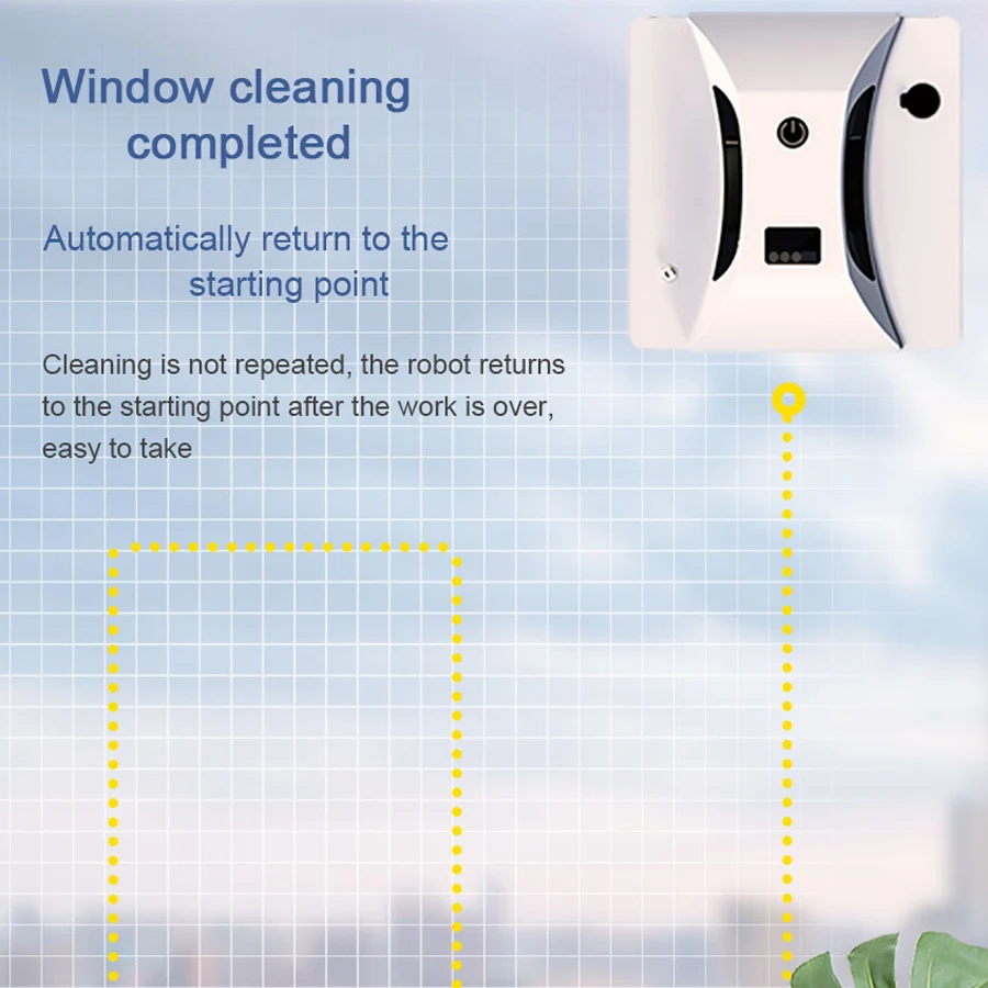 Square smart glass cleaner robot for home electric window cleaning robot with remote control ultrasonic window cleaner tool