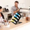 Slanted Four Grid Cup Holder Drinks Storage Rack Plastic for Paper Housewarming Gift Cups Organizer Shelf Stand Practical 5