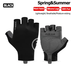 INBIKE Gel Padded Fleece Cycling Gloves - Full Finger Touchscreen - L - EU (Black Half)