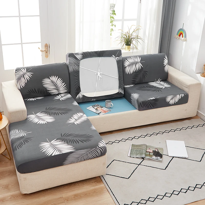 1pc Elastic Sofa Seat Cushion Cover Chair Cover Stretch Washable Removable Slipcovers 1/2/3/4 Seat Sofa Seat Furniture Protector 3