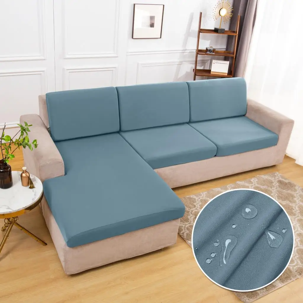 thumbnail image 1 of Funda de cojín impermeable para sofá, protector de muebles, elástica, lavable, extraíble, sólida, para sala de estar, mascotas y niños, 1 of 5