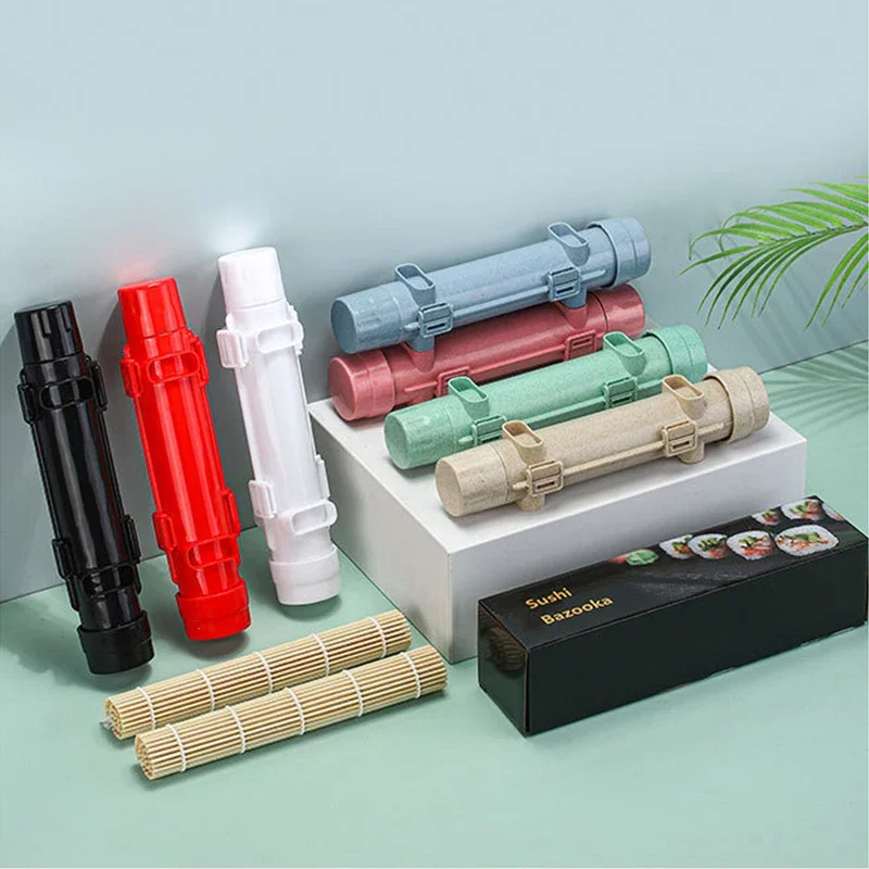 

Quick Diy Sushi Maker Bazooka Onigiri Mould Hand Push Sushi Rice Ball Mold Sushi Making Machine Kitchen Gadgets DIY Molds Mats