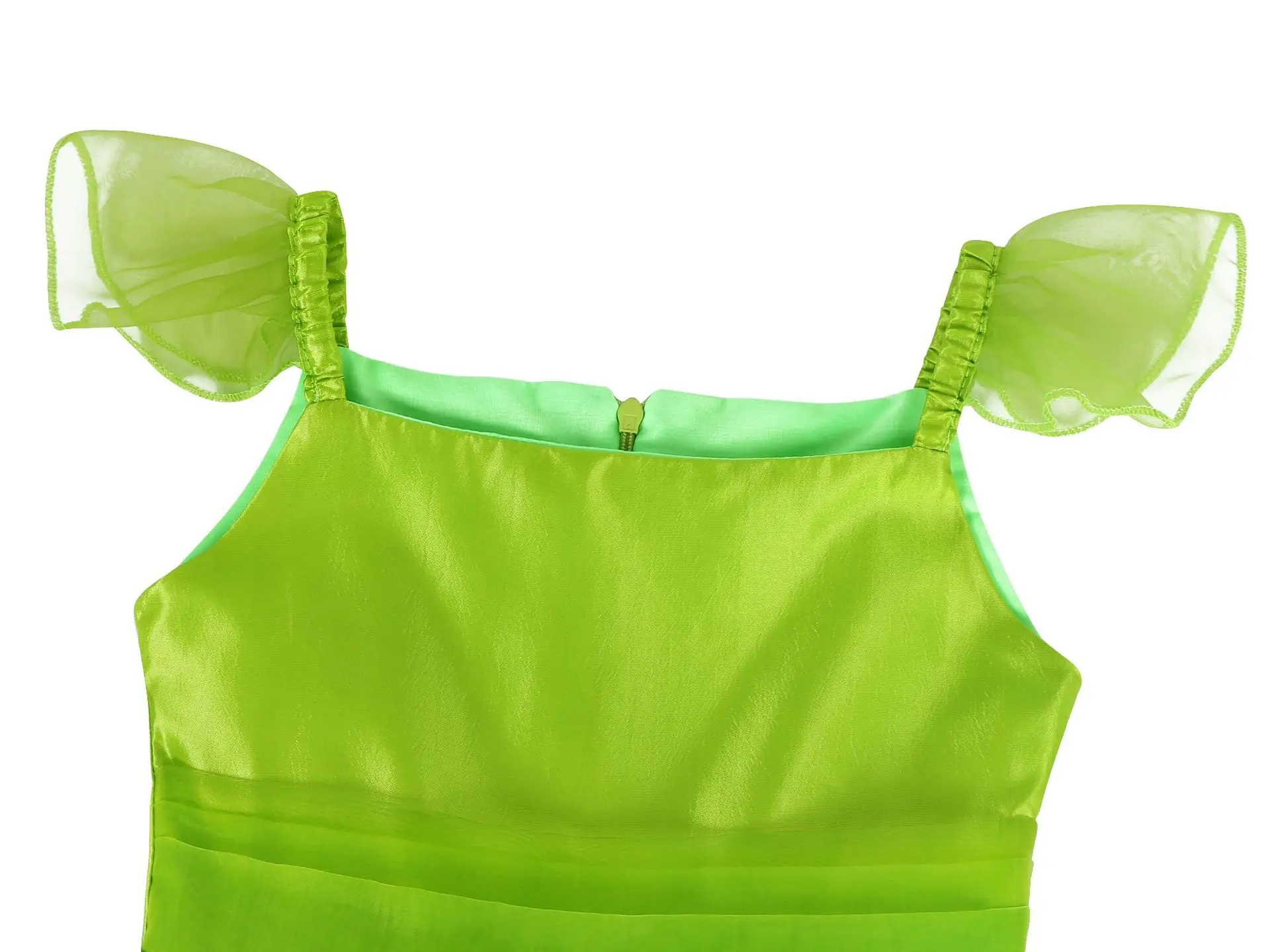 Tinkerbell-Kostüm für Mädchen, Karnevalskostüm für Kinder, grünes Tinkerbell-Kostüm, Feenprinzessin, Cosplay, Geburtstagsfeier – Detail 7