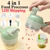 4 IN 1 Electric Food Processors Multifunctional Vegetable Cutter Slicer Handheld Garlic Grinder Wireless Vegetable Chopper 1