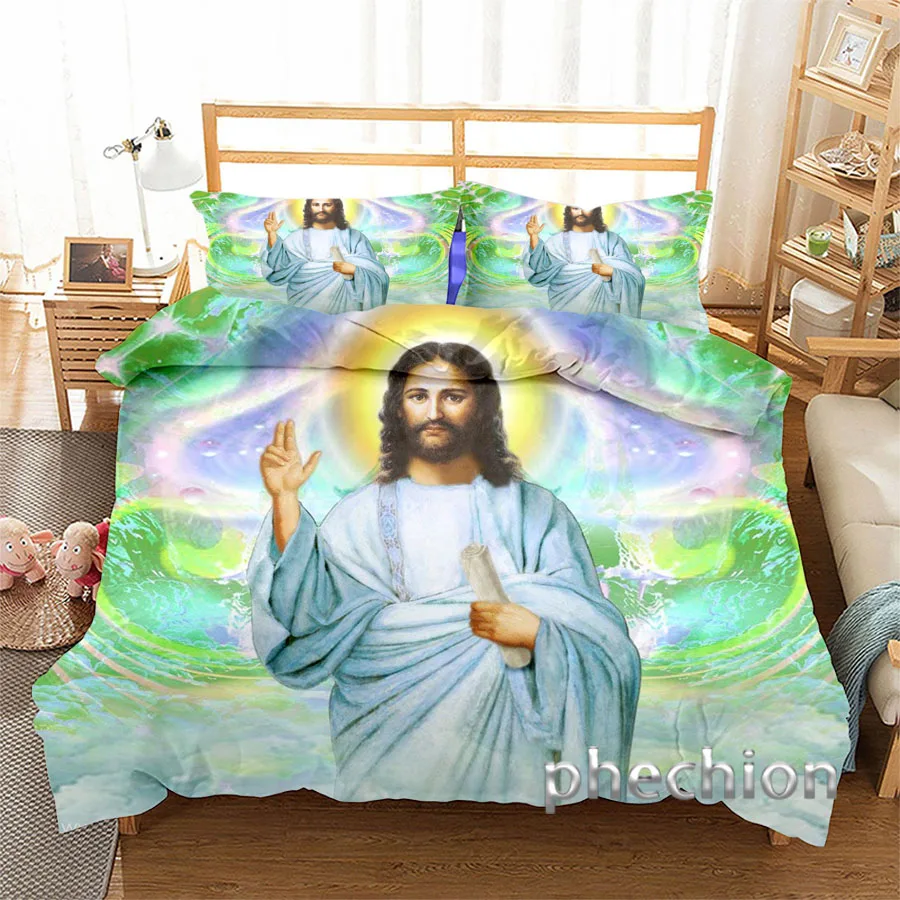 

Phechion Jesus 3D Print Bedding Set Duvet Covers Pillowcases One Piece Comforter Bedding Sets Bedclothes Bed K345