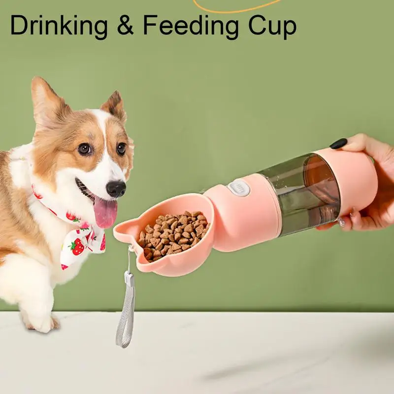 Travel Water Bottle For Dogs Leak Proof Kettle Drinking Feeder With Food Container Outdoor Accessories For Walking