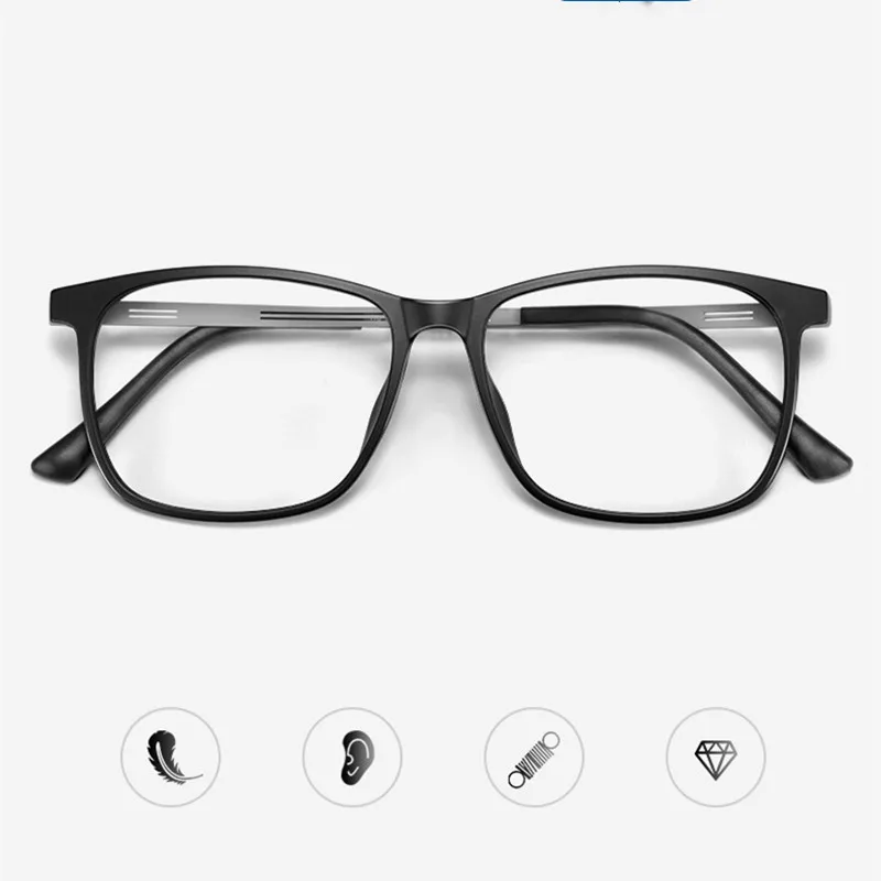 

Ultra-light Pliable Fashion Polychromatic TR90 Square Eyewear Pure Titanium Myopia Eyeglasses Optical Prescription Glasses Frame