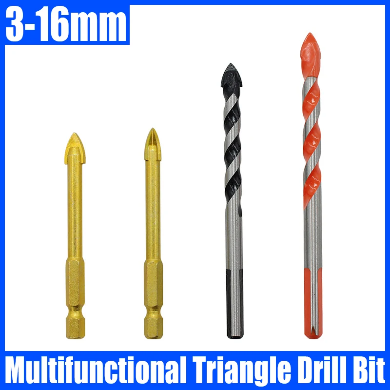 

1PCS 3-16mm Multifunctional Triangle Drill Bit Carbide Ceramic Tile Drill Bit For Glass Ceramic Marble Concrete Drilling Hole
