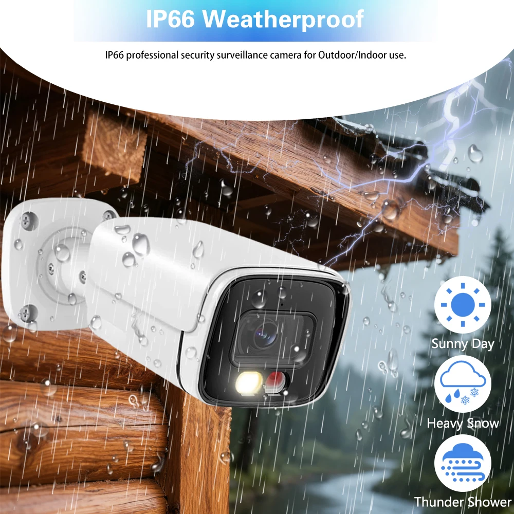 투야 4K 8MP 보안 키트 8채널 POE NVR 실외 오디오 녹음 인체 감지 불릿 돔 카메라 비디오 감시 스마트라이프 시스템