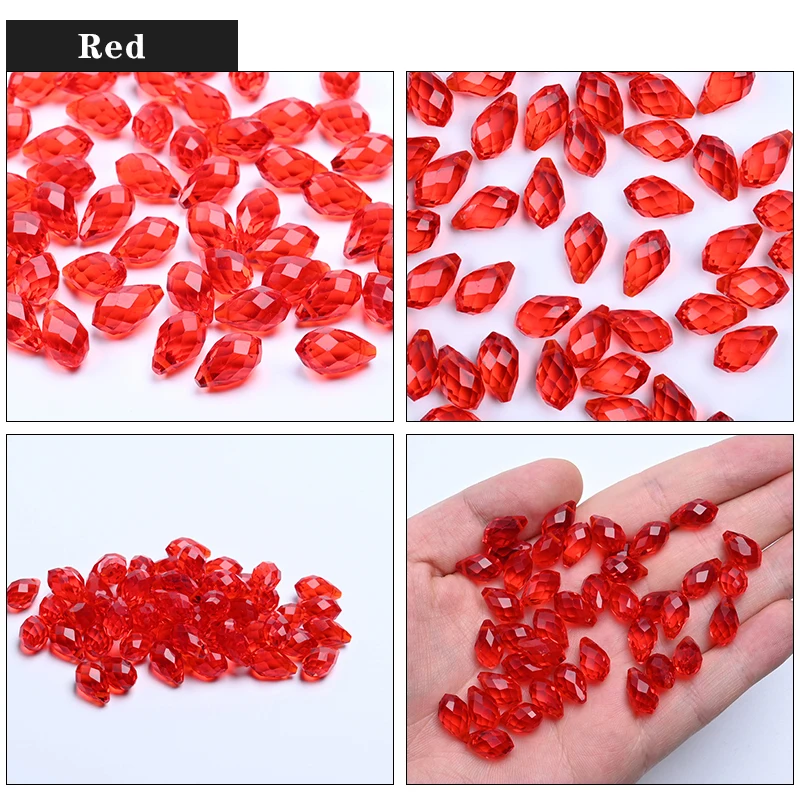50 stücke Kristall Teardrop Perlen Kronleuchter Anhänger Waterdrop Form Faceted Perlen für Schmuck Machen DIY Ohrring Halskette Armbänder – Detail 11