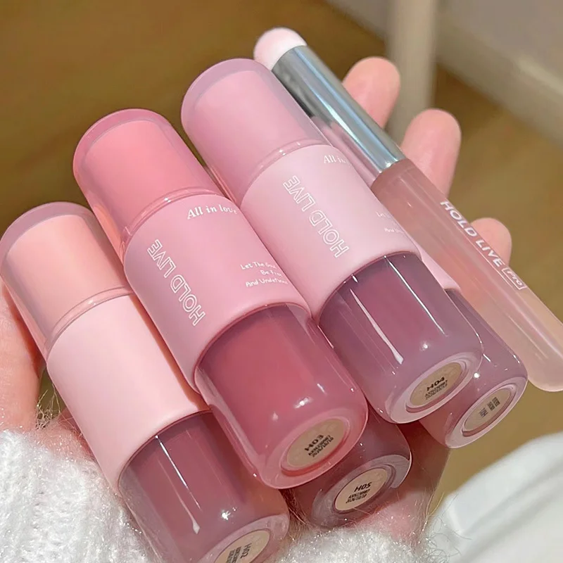 

Маленькая розовая губная помада Holdlive с матовым покрытием, осенне-зимняя розовая губная помада, грязевая, белая, Студенческая, без пятен на чашке