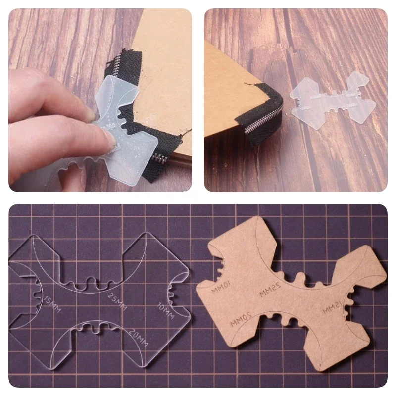 Acrylic Material Leather Goods Zipper Bending Place Fold Angle Tool DIY Leather Purse /card Bag Round Corner Zipper Bending Tool