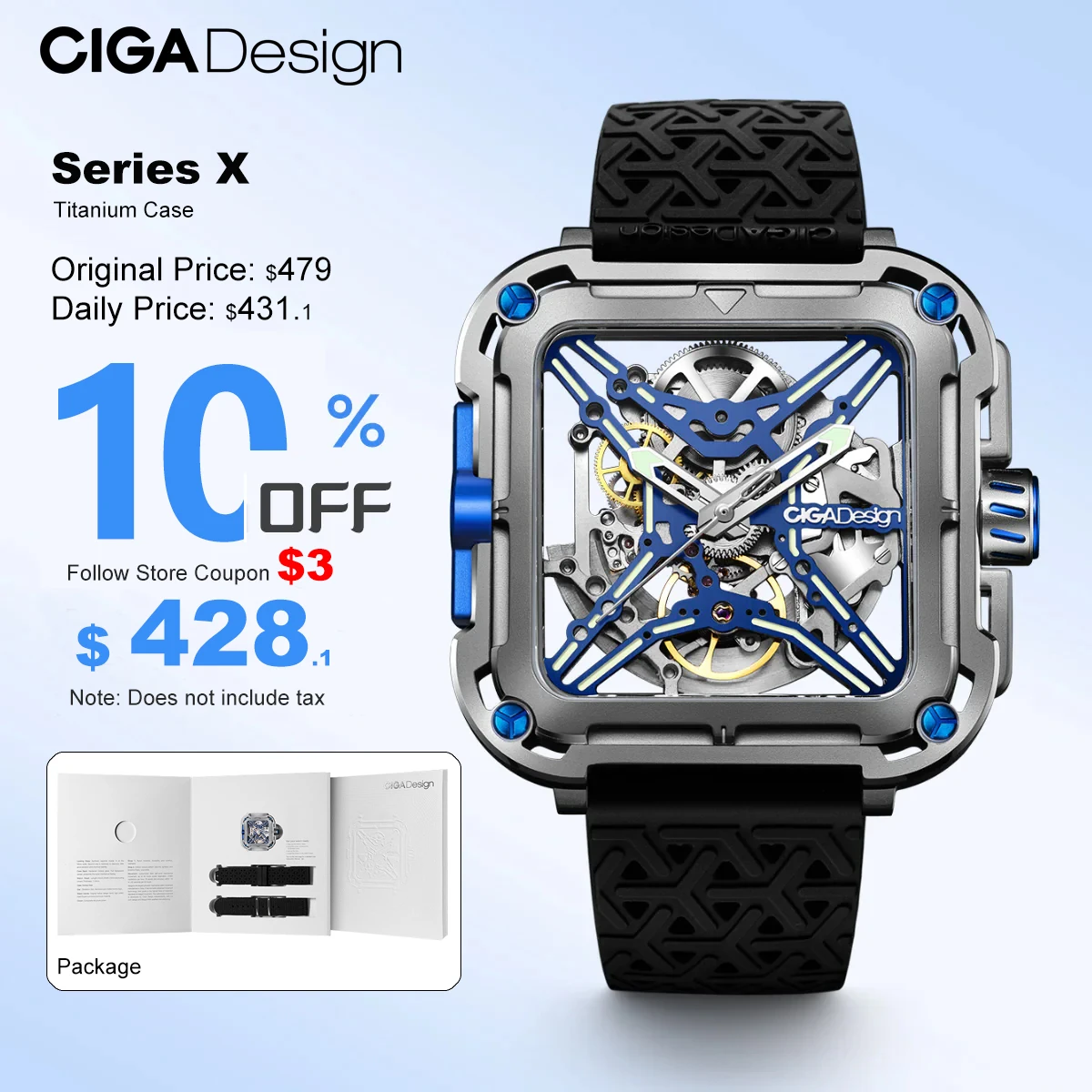 CIGA Design Mens Titanium Watch Automatic Movement 2025 X