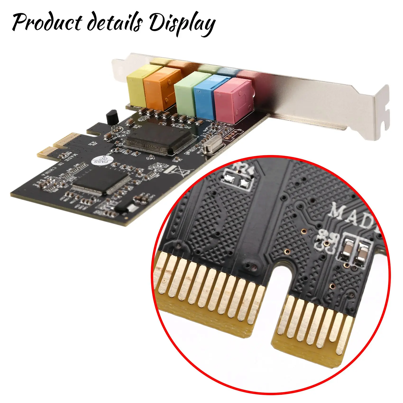 A08E-Pcie 사운드 카드 PCI-E X1 CMI8738 칩 32/64 비트 사운드 카드 스테레오 5.1 채널 데스크탑 PC용 내장 사운드 카드