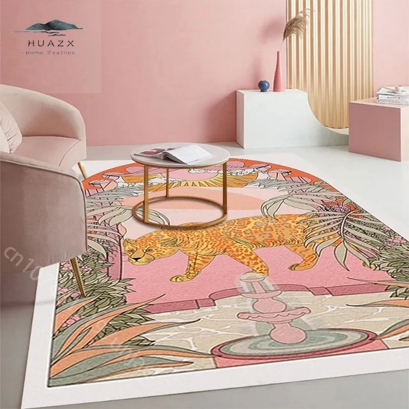 Pink-Floral-Cheetah-Carpet-for-Big-Area-Jungle-Flower-Tiger-Animal ...