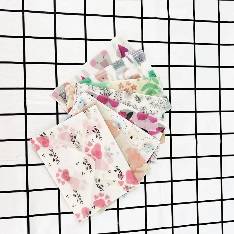 3pcs/lot Animal Series Beautiful Flower Sulfuric Acid Paper Gift Envelope For Postcard Students School Stationery Supplies