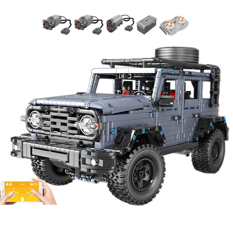 

Technical Car APP Remote Control T5015 Moter Power Bricks Building Blocks Orange SUV Gift Toys Girls Moc Sets Assembling Models